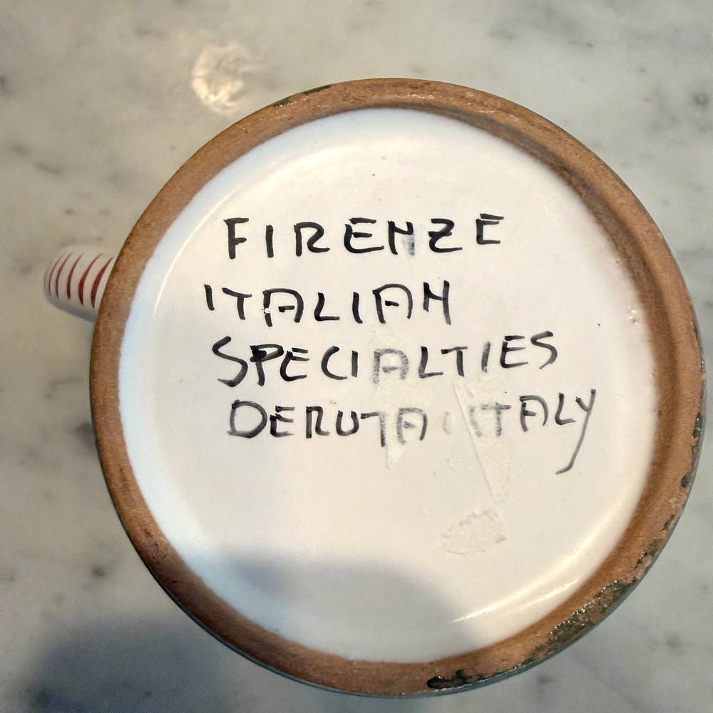 Firenze Italian Specialties Deruta Italy Rooster Mugs Set of 4 Hand Painted - Picture 2 of 5